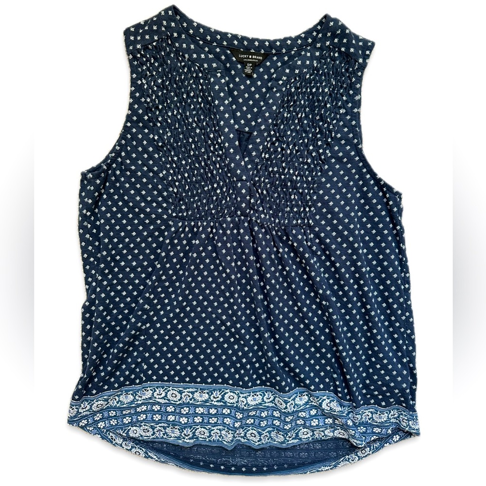 Lucky brand Navy Blue Sleeveless Top size small